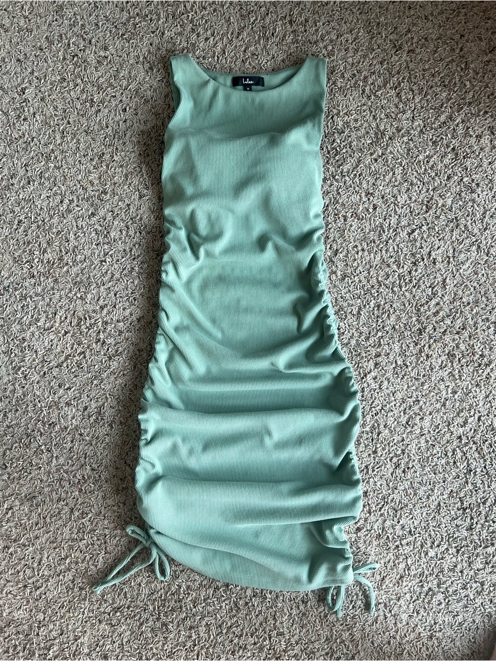Lulu's Mint Green Ruched Midi Dress